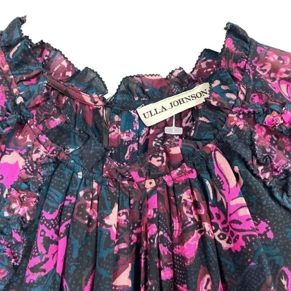 ULLA JOHNSON Fawn floral Dress‎ in Midnight Sz 6